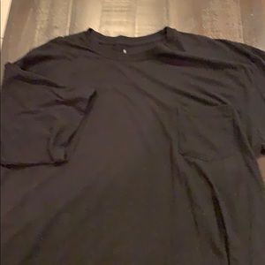 L-T Stafford Pocketed Crew Neck Black Plain TShirt